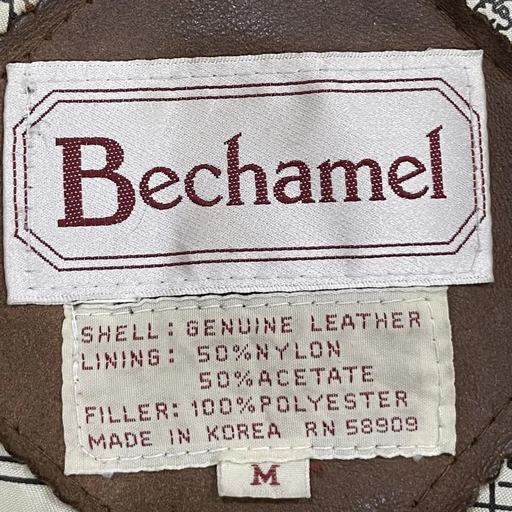 Bechamel Brown Leather Bomber Jacket - Picture 7 of 14